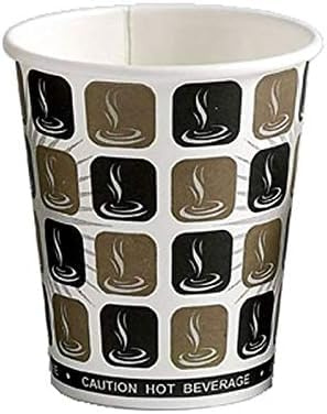 KSV DRINKS FOR YOUR WORKPLACE 1000 Cups Disposable Paper Coffee Cups, 236 ml, Black and Brown Coffee Design