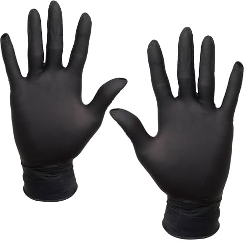 NOVECRAFTO Disposable Nitrile Gloves Small - Pack of 2 Boxes (100 Pcs Each) - Powder Free and Latex Free Black Multipurpose Disposable Gloves - Versatile Use for Cooking, Cleaning, Beauty ect.