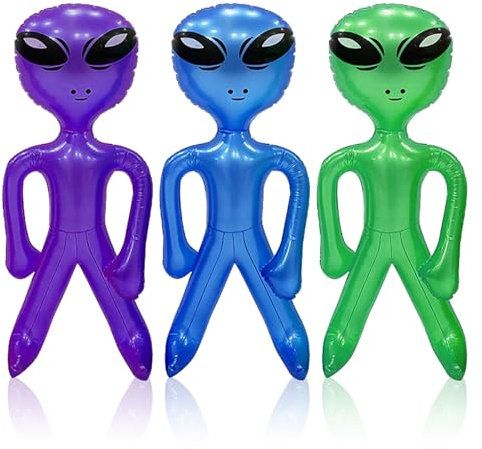 SAIIURV 3 Stück Alien aufblasbar, 45 CM Halloween Alien aufblasbar, Alien Partydekorationen, Alien Ballon, Aliens Aufblasbares Spielzeug für Halloween Alien Party Dekorationen Geburtstag