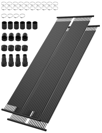 VEVOR Solar Pool Heater,2.75 x 20 ft HDPE Solar Pool Panel(2 Pcs) - Durable & Weather-Proof,with Complete Accessories, Universal Solar Pool Panel–Raises Water Temperature, Aboveground & Inground Pool