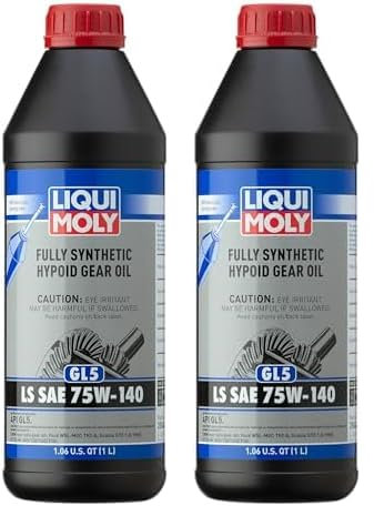 LIQUI MOLY Vollsynthetisches Hypoid-Getriebeöl (GL5) LS SAE 75W-140 | 1 L | Getriebeöl | Hydrauliköl | Art.-Nr.: 4421, farblos (Packung mit 2)