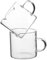 POPETPOP 2piezas Tazas De Espresso De Vidrio Borosilicato Taza De Café Transparente Jarras Pequeñas Para Espresso Con Diseño De Doble Vertedor Tazas De Café Claras