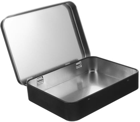 ARTSEWPLY Kasten Blechdose zur Aufbewahrung für Behälter groß Zinn Container Veranstalter Aufbewahrungsdosen aus Metall Vorratsdosen mit Deckel Blechdosen mit Deckel Weißblech Schwarz