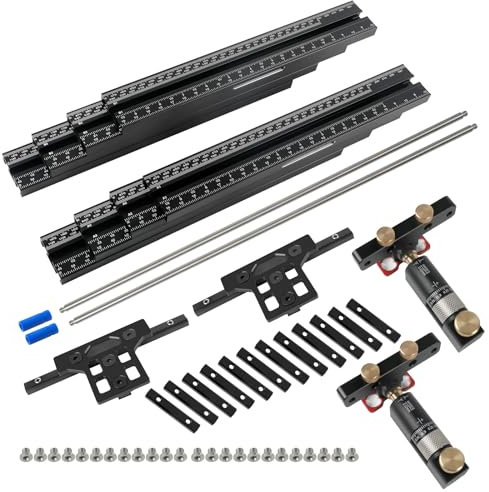 Track Saw Parallel Guide System, Woodworking Parallel Guide Rail System with Mirco Adjustable Flip Stop and Zero Calibration Compatible with Festool, for Makita, for Milwaukee