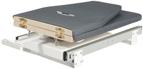 Retractable Ironing Board Modern Gray Cabinet Mount Board with 180° Rotation Locking Knob & <20dB Silent Track Space-Saving Foldable Station for Small Apartments & Laundry Rooms