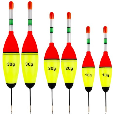 Angeln Bobber Float, 6 Stück Posen Angeln Schwimmer | Leuchtender Angelschwimmer,Schaumstoff Angelposen, für Hecht, Barsch, Karpfen