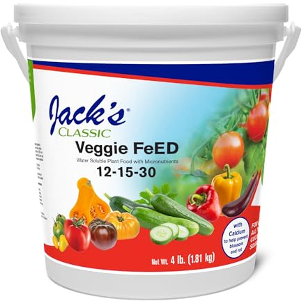 Jack's Classic 12-15-30 Veggie Feed Water-Soluble Fertilizer, 4lb