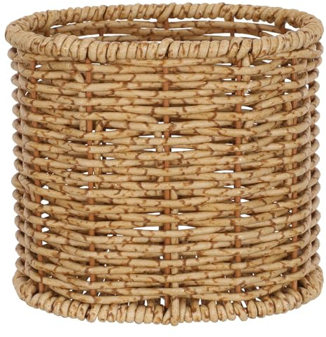 TOMETURE Porte-ustensiles de cuisine : Panier ovale à baguettes – Panier à couverts en imitation rotin – Organisateur de couverts aéré pour coins café champêtres et pique-niques