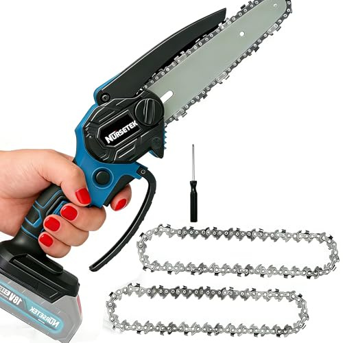Mini Chainsaw Cordless 8 Inch, High Torque Brushless Battery Powered Chainsaw for 18V Makita,Lightweight Small Handheld Electric Chain Saw for Tree Trimming, Wood Cutting and Garden Pruning