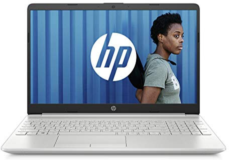 HP 15-dw0051nf PC Portable 15,6 FHD Argent (Intel Core i3, RAM 4 Go, 1To + SSD 128 Go, AZERTY, Windows 10)