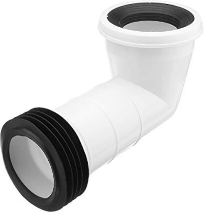 TuToy 90 Degree Pvc Wc Waste Pan Connector L Bent Toilet Drain Pipe Displacement Device