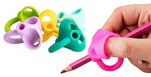 Piepmatz und Grünschnabel ergonomische Schreibhilfe für die richtige Stifthaltung - 6 Stück Stiftgriff für Bleistift und Buntstift - für Rechts und Linkshänder - plastikfrei verpackt