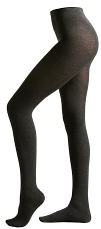 CALZEDONIA Woman's Opaque Matte Cashmere and Modal Tights in Grey, Size M