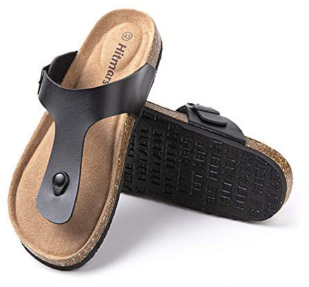 Hitmars Ciabatte Uomo Sandali Estate Basse Infradito da Spiaggia All'Aperto da Acqua Mare Regolabile Fibbia Punta Aperta Regolabile B nero taglia 43