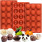 Mity Rain Lot de 3 moules demi-sphères en silicone 15 cavités 5,1 cm pour bombes de cacao chaud/chocolat, 45 cavités au total pour gâteau, gelée, pudding, mousse dôme