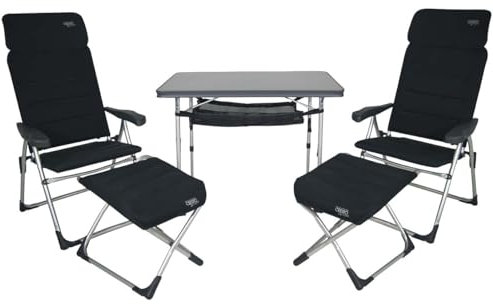 Crespo Camping Tisch Liege Stuhl Set AA213 CTAR Klapptisch Hocker Klappstuhl Alu