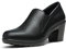 DREAM PAIRS Womens Mid Block Heels Ladies Sandals Slip-on Smart Work Office Dress Court Shoes DPU214,Size 10,Black,DPU214