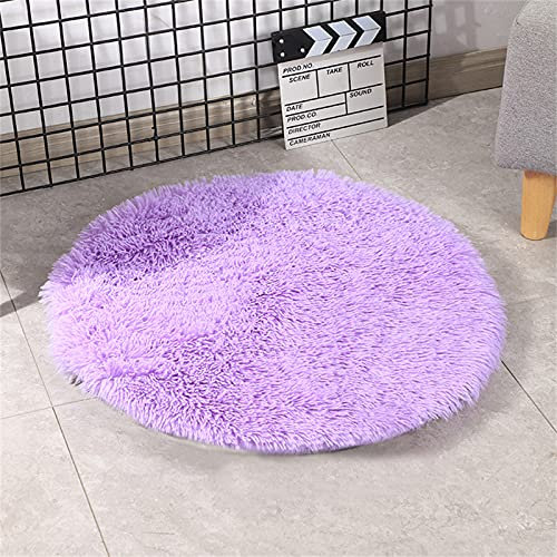 YSLJW Katzenmatten, Weich Waschbar Rundes Hundedecken Katzendecke Decke Bett Kissen Für Haustiere (40cm,Lila)