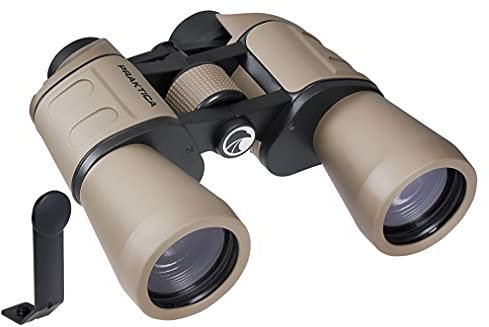 Praktica Falcon 10x50mm Porro Prism Field Sand Binoculars & Tripod Mount Adapter - Fully Coated Lenses, Sturdy Construction, Aluminium Chassis, Bird Watching, Sailing, Hiking, Sightseeing, Astronomy