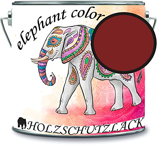 Holzschutzlack Holzlack Holzlasur wetterbeständiger Langzeitschutz Wetterschutzfarbe Holzschutzfarbe RAL 3011 Braunrot // elephant color