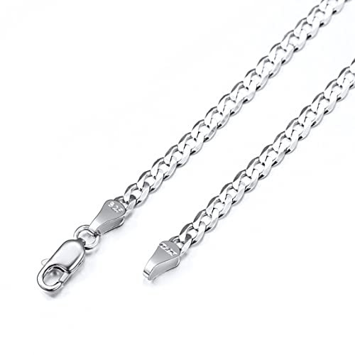Men & Women Silver Chain Necklace for Boys 20 inch Curb Link Chain Gift