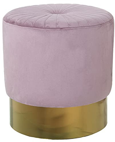 DRW Runder Sitzsack aus Samt in Rosa und Gold, 40 x 43 cm, Mehrfarbig, estandar