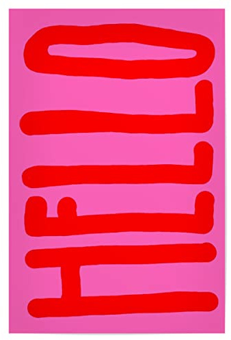 artboxONE Poster 45x30 cm Typografie Hello Hello hochwertiger Design Kunstdruck - Bild Hello neon pink