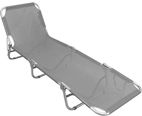 Briconess.com Klappbare Sonnenliege aus Aluminium Grau