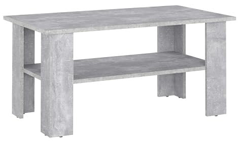 KOMTO Couchtisch Beton Vienna - Wohnzimmertisch Modern Couchtisch Holz 90 x 50 x 43 cm Tisch Wohnzimmer Coffee Table Beistelltisch Sofatisch Kaffeetisch