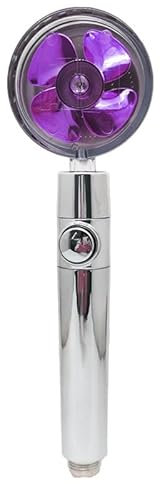 Propeller Fan Blades Turbocharged Shower Shower Head Lotus Head Bath Powerful Pressurised (Purple)