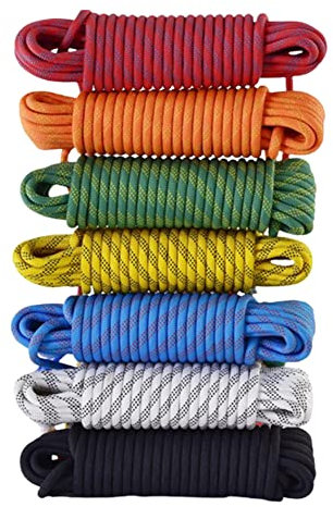 LQSSA Corde D'Escalade À Usage Multiple 10Mm,10M Corde D'Escalade À Usage Domestique Corde de Sécurité Multifonctionnelle/Black/10Mm 10M