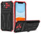YOUULAR Armor Card Coque pour iPhone 11, PC dur + TPU souple + Support + Porte-cartes, Anti-Chocs Anti-Drop Coque pour iPhone 11, Coque Militaire Support Caché Intégré, Rouge