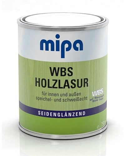 MIPA WBS Holzlasur Seidenglänzend/750 ml,antikweiß,wasserbasierend,lasur