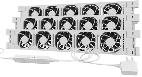 Heatfan 5 Heizkörper ventilator - Heizkörperlüfter mit WiFi-App flüsterleise <20 dB, spart bis 30% Heizkosten, einfache Montage, universell lange Lebensdauer, für Heizkörper 170-230cm - 3 Stück Weiß