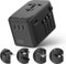 Adaptateur Voyage 120W Chargeur, GaN Adaptateur Universel de Voyage avec 1 USB-A, 4 USB-C and 1 PD à Charge Rapide de 100W, Adaptateur Prise Tout-en-Un pour EU, USA, UK, Japon