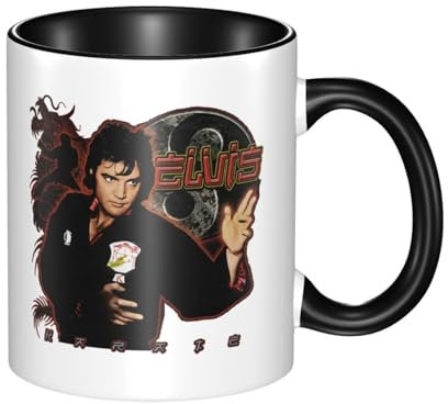 Singer Rock-Presley Ceramic Coffee Mug Novelty Tea Cups Coffee Mug Cup with Handle Perfect Music Lovers Gift for Fans