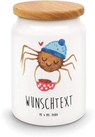 Mr. & Mrs. Panda Keksdose personalisiert Spinne Agathe Kaffee - Personalisierte Geschenke, Morgen, Dose, Merchandise, Weiser Spruch, Personalisierbare, Morgenmuffel, Vorratsdose, Lebensweisheiten