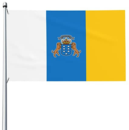 Aliment Flagge der Kanarischen Inseln, 90 x 150 cm, für den Außenbereich, Garten, Dekoration, Banner, Innenbereich, Familie, Urlaub, Mode, Party, Dekoration