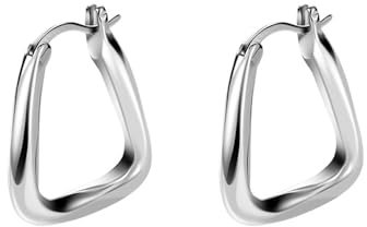 Belons Damen Ohrringe 925 Sterling Silber Viereckige Creolen Ohrringe Mädchen Ohrringe Geometrisch Ohrschmuck