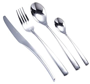 ZGPjubilant Besteck-Sets, 4-teiliges Set, nordisches Besteck, Geschirr, Edelstahl, Geschirr-Set, Messer, Gabel, Löffel, Besteck-Set, Küchenlöffel-Set, Geschenk (Farbe: 4 Stück) (4 Stück) (24 Stück)