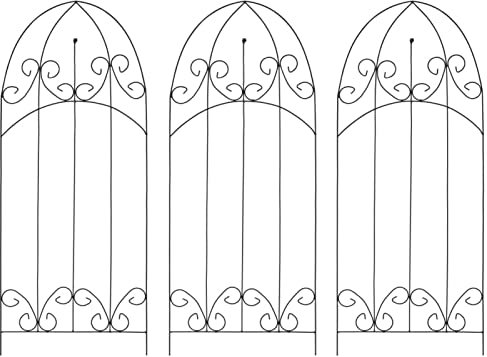 Rantry Pflanzenständer für Kletterpflanzen, 3 Stück, Eisen, Schwarz, 40 x 100 cm, Blumenständer, für den Innenbereich, dekoratives Regal für Blumen, Pflanzen, geeignet für Balkon, Terrasse, Hof