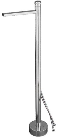 BiaoTeng Miscelatore a Terra Vasca da Bagno Attacco a Parete Caldo e Freddo Rubinetto Vasca da Bagno Freestanding Miscelatore Vasca da Bagno Piantana Cromo