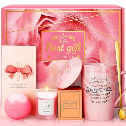 Eletorot Regalo Donna Compleanno, Set Cofanetto Regalo Donna, Tazza in Ceramica, Idee Regali Donn per Lei per Moglie, Sorella,Amica, Colleghi