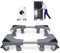 KUPAO Mini Fridge Stand Universal Mobile Base with 8 Strong Feet and 4 Lockable Wheels Adjustable Pedestal Stand for Small Refrigerators, Portable Compact Washer or Dryer, Furniture, Grey