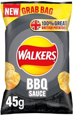Walkers BBQ Sauce Grab Bag Crisps 45g (Case of 32)