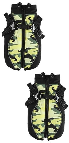 BESPORTBLE 2St Haustier Mantel Hundeweste Hund warm Warme Welpenkleidung entzückende Welpenkleidung Hund Winter hundemantel Dog Raincoat Katzengeschirr und Leine Welpenzubehör Polyester Green
