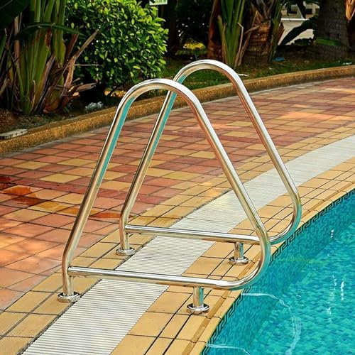 Pasamanos de acero inoxidable para piscina enterrada, resistente y seguro, para escaleras de piscina con placa de instalación rápida