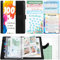 TAOPE A5 Binder mit Budget Planner Zubehör, Schwarz, Kunstleder, 6 Ringe, A5 Nachfüllbar, Organizer, Ordner