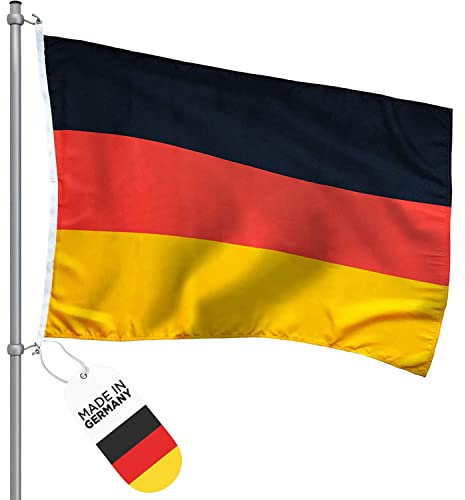FBS Premium Flagge mit Ösen - Wetterfeste Flagge Deutschland 150x100cm - Strapazierfähige Fahnen und Flaggen aus aller Welt - Deutschland Fahne aus Spun-Polyester 155g/m