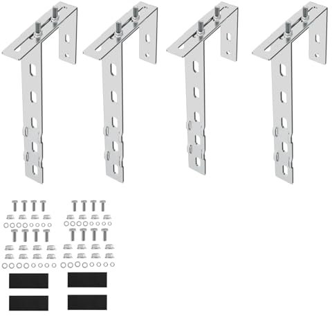 4PCS Einstellbar Balkonkraftwerk Halterung Solarpanel Halterung Haken für 60–180 mm breiter Eckig Balkongelände